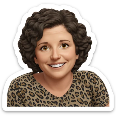 smiling girl in leopard print sticker