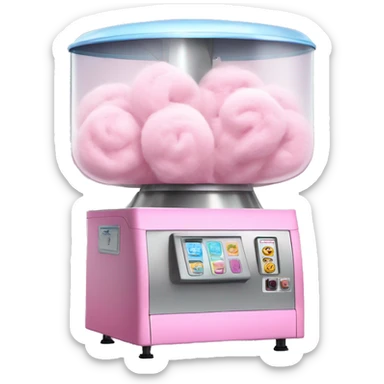 Realistic pic cotton candy machine sticker