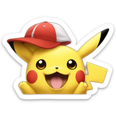 Pikachu with kalos satoshi hat sticker