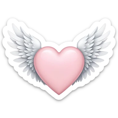 Light pink heart with wings sticker