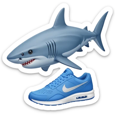 Shark with blue nikes  sticker