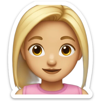 girl showing cuty and love sticker