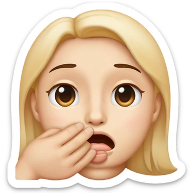 face whispering, hand cupped to mouth, classic emoji look sticker