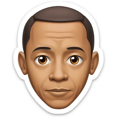 barrack obama with a insanley large forhead sticker