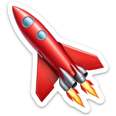 aesthetic red rocket sticker