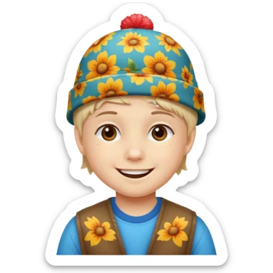 print hat with kid sticker