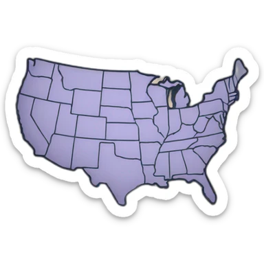 United states map sticker