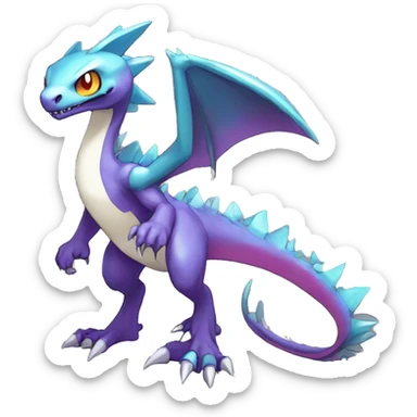  Cool Edgy Cute Shiny Colorful Digimon-Fakemon-Reptile full body sticker
