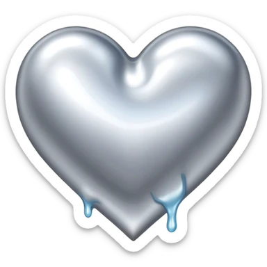 hot melting silver heart sticker