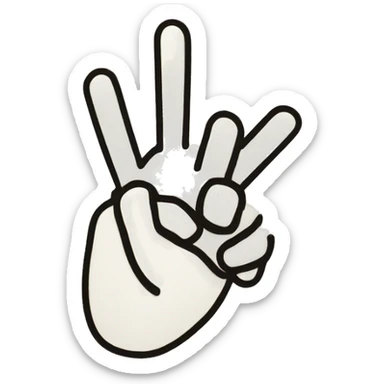 Smiley face with 2 peace sign fingers sticker