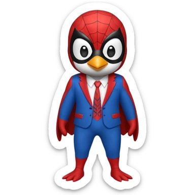 Penguin spiderman without a cape sticker