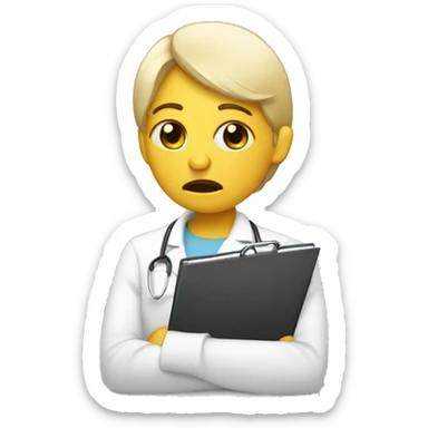 Therapist with clipboard crying  sticker