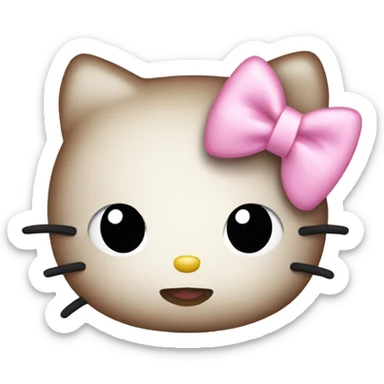 hello kitty with light pink bow headshot sticker