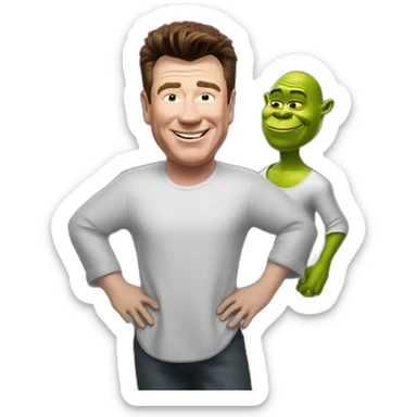 Rick astley with shrek sticker