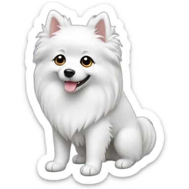Japanese spitz dog white sticker