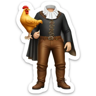 German man wearing Bavaria leather pants with chicken Head sticker