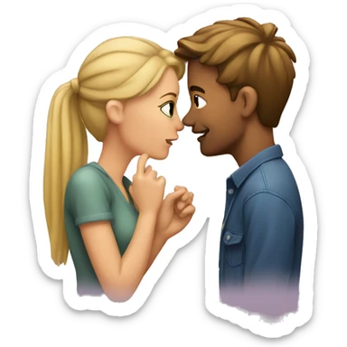 girlfriend picking boyfriends nose sticker