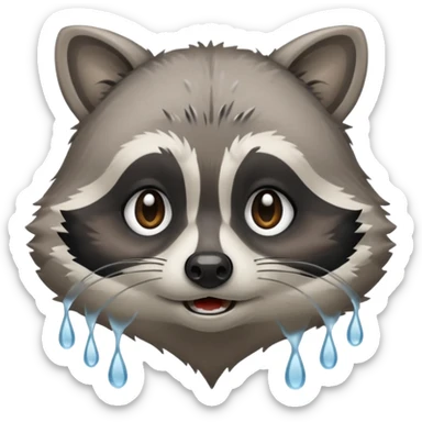 
the raccoon is crying sticker