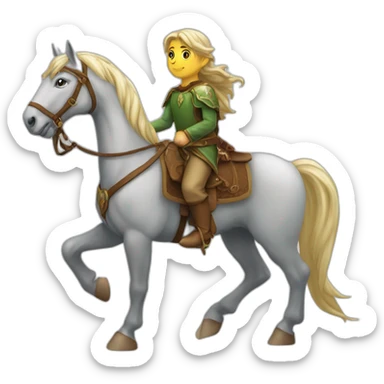 Elfe chevauchant un cheval sticker