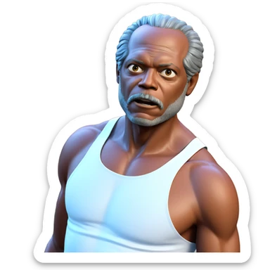 old man in tank top sticker
