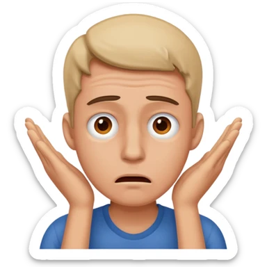 Overwhelmed man sticker