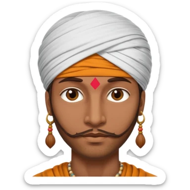 Indian guy with long face and brown hair sticker