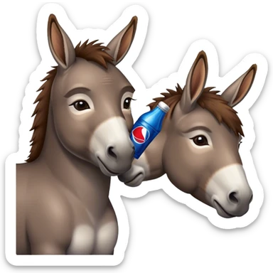 Donkey drinking Pepsi  sticker