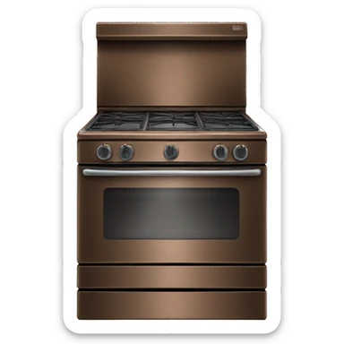 Realistic isolated bronze glass top stove oven. sticker