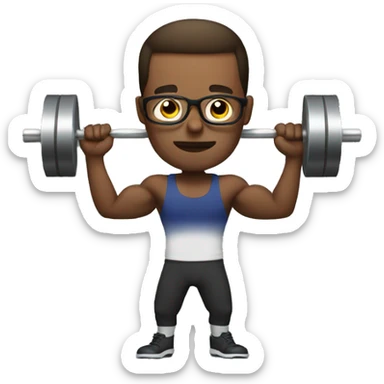 Bold man with spec weight lifting sticker