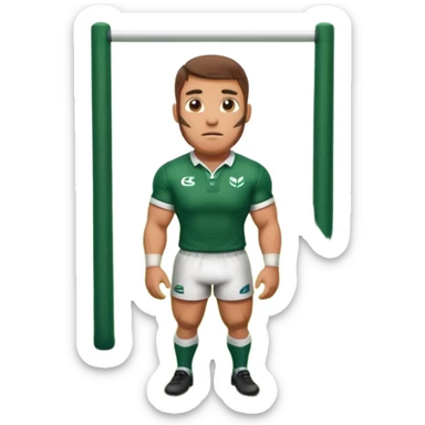 rugbyman et poteau de rugby sticker