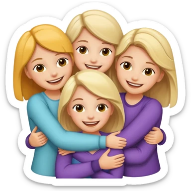 4 white girls hanging out  sticker
