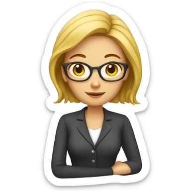 a female teacher in a classroom sticker