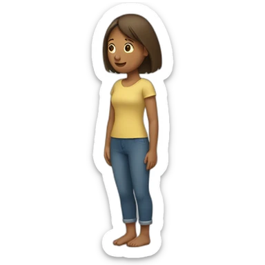 woman doing cross with her arms and hand's palms looking downwards sticker