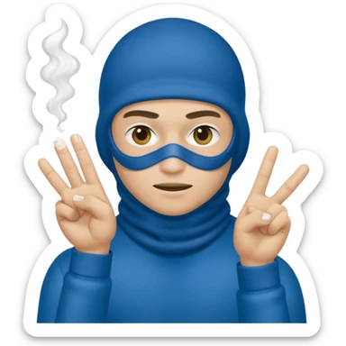 Peux tu me faire un policier gangster avec une cagoule qui fait des doigts shampooing sticker