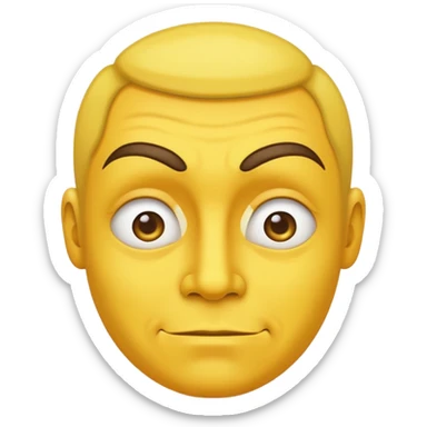 yellow face smirking slyly and raising an eyebrow sticker