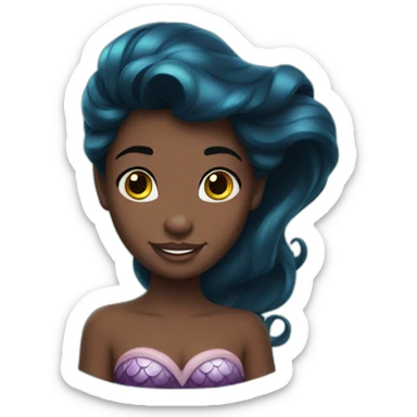 Ariel little mermaid with dark skin sticker