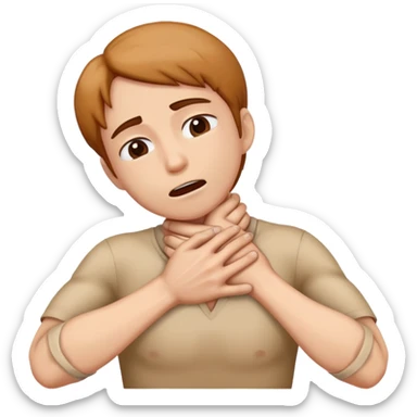 choking neck with hands sticker