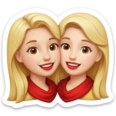 girls kissing sticker