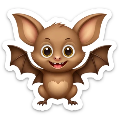 Cheeky little bat mascot for FC Rostov football club, mischievous expression, cute, playful, small bat with big smile sticker