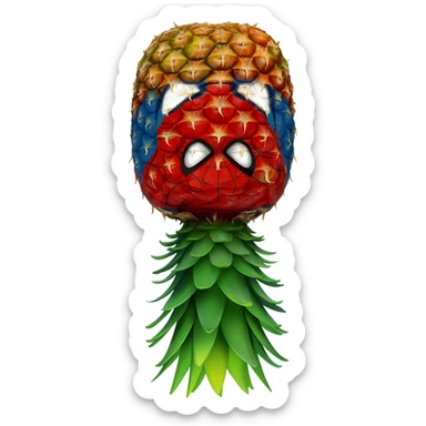 Upside-down pineapple spiderman sticker