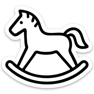 rocking horse outlined icon sticker