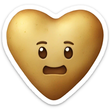 beige heart adorned with potatoes  sticker