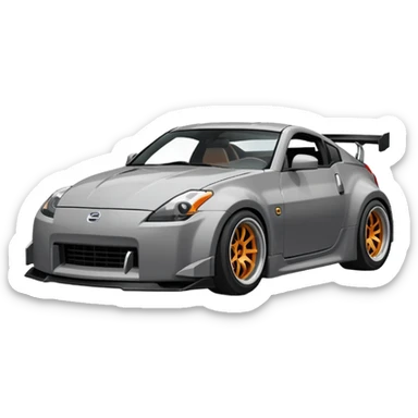 Um 350 z cinza em pixel art fazendo drift sticker
