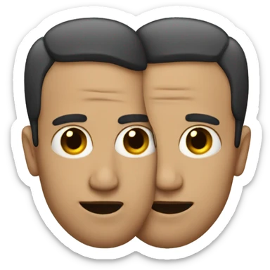 man with two heads on one body,conjoined twins sticker