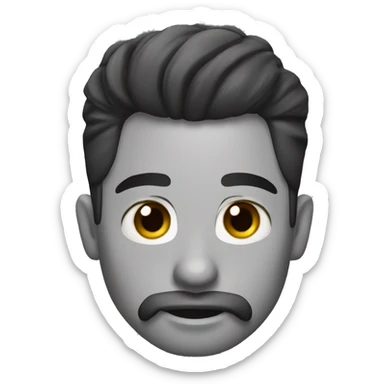 hombre de 25 años moreno con barba negra sticker