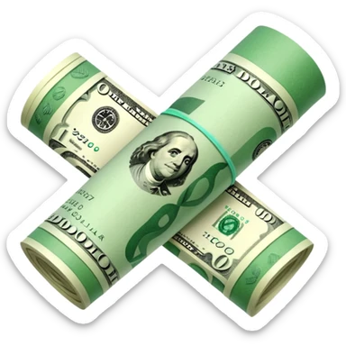 Money that is like a tube One dollar sticker