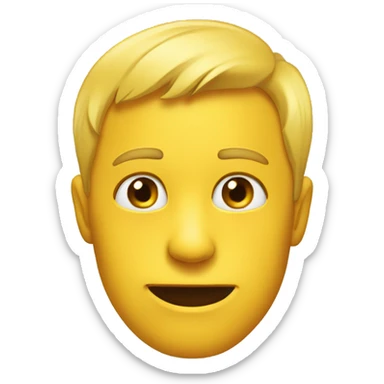 Typical yellow emoji touching jawline while head is faced to the right sticker