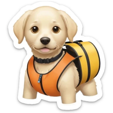 White labrador with snorkel and and swimmers vest sticker