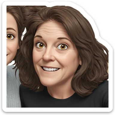 smiling girl with brown hair sticker