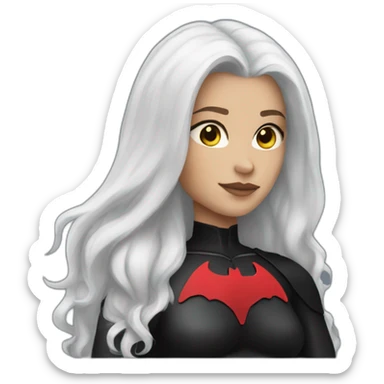 Batwoman white skin dark long hair sticker